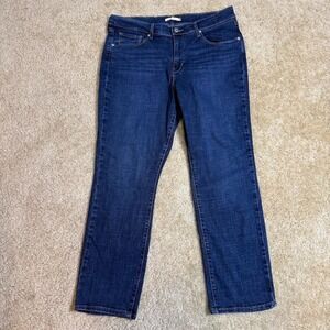 Levi's Jeans Womens 14 Classic Straight Dark Wash Stretch Denim Pants